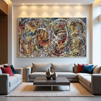 Original Abstract Wall Art Painting modern fine art Home Decor Jackson Pollock Style on Canvas - Luxurious Strings 19