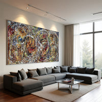 Original Abstract Wall Art Painting modern fine art Home Decor Jackson Pollock Style on Canvas - Luxurious Strings 19