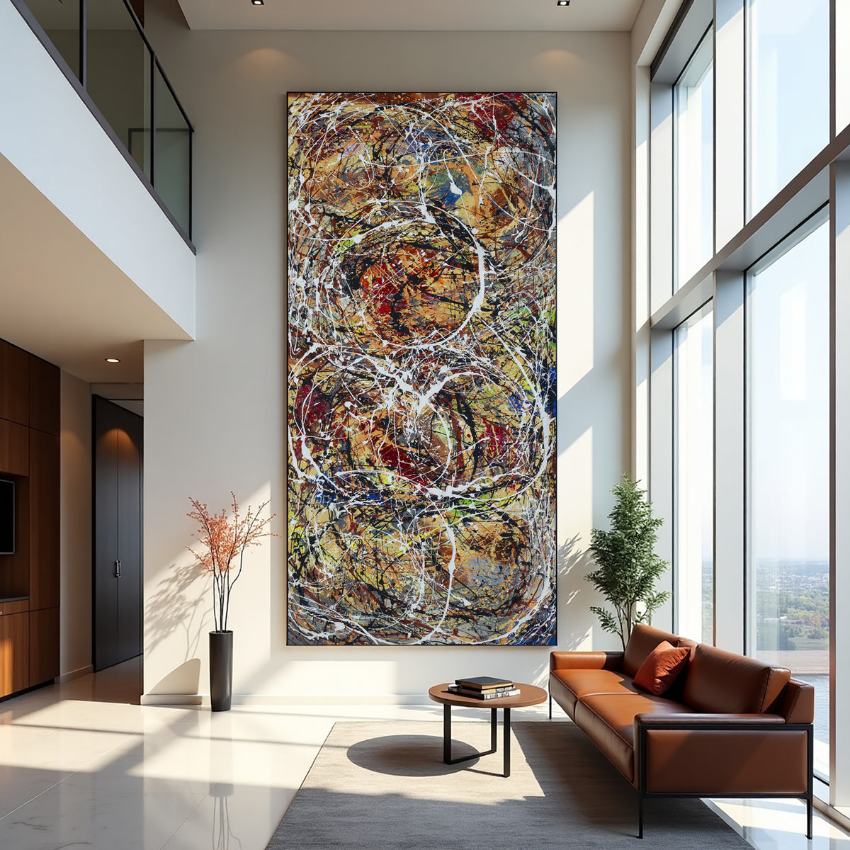 Original Abstract Wall Art Painting modern fine art Home Decor Jackson Pollock Style on Canvas - Luxurious Strings 19
