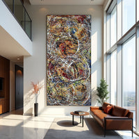 Original Abstract Wall Art Painting modern fine art Home Decor Jackson Pollock Style on Canvas - Luxurious Strings 19