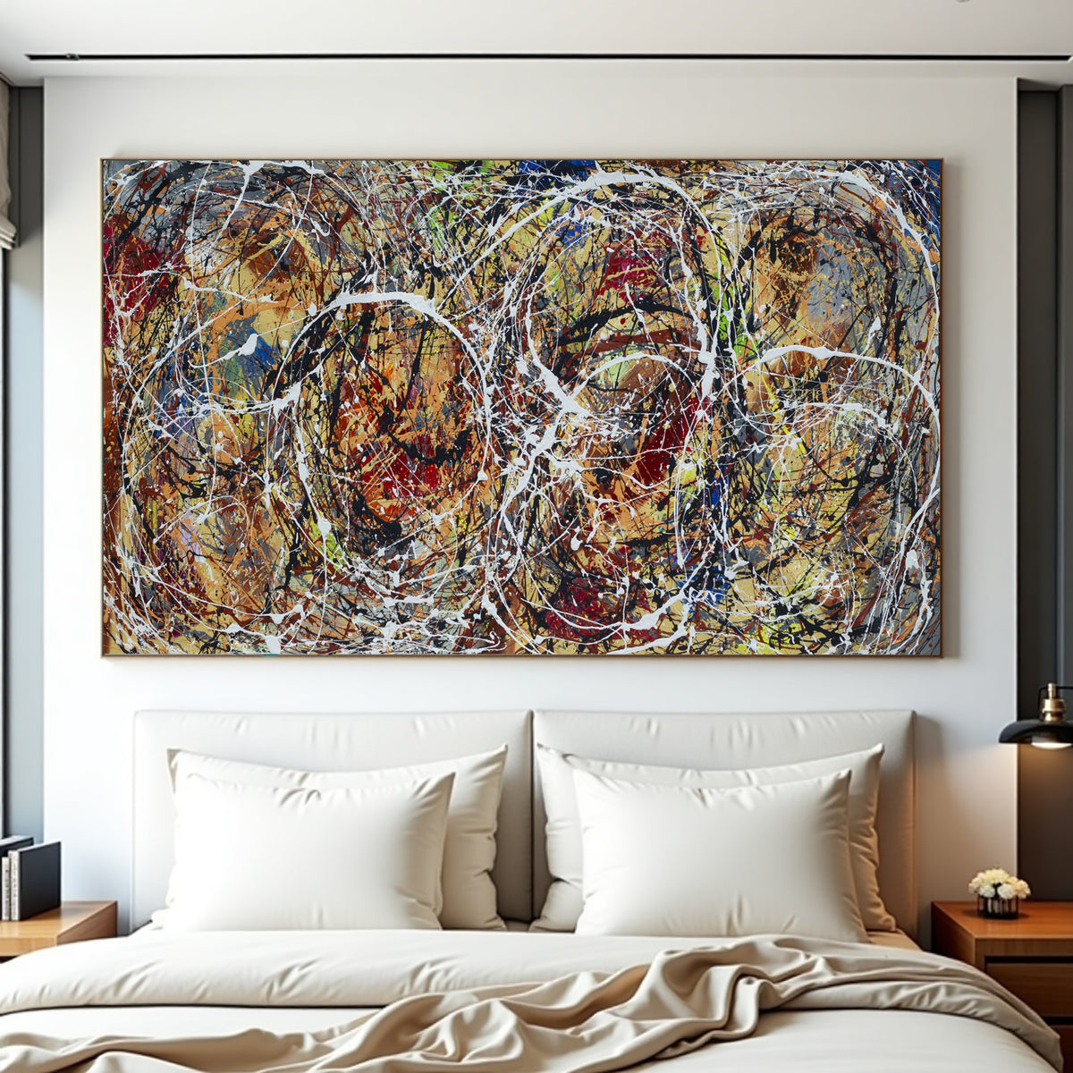 Original Abstract Wall Art Painting modern fine art Home Decor Jackson Pollock Style on Canvas - Luxurious Strings 19