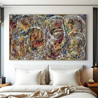 Original Abstract Wall Art Painting modern fine art Home Decor Jackson Pollock Style on Canvas - Luxurious Strings 19