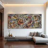 Original Abstract Wall Art Painting modern fine art Home Decor Jackson Pollock Style on Canvas - Luxurious Strings 19