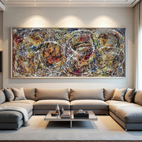 Original Abstract Wall Art Painting modern fine art Home Decor Jackson Pollock Style on Canvas - Luxurious Strings 19