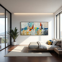 Blue Abstract Cityscape Painting