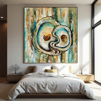 Oyster Shell Painting – Coastal Abstract Sea Life Wall Art
