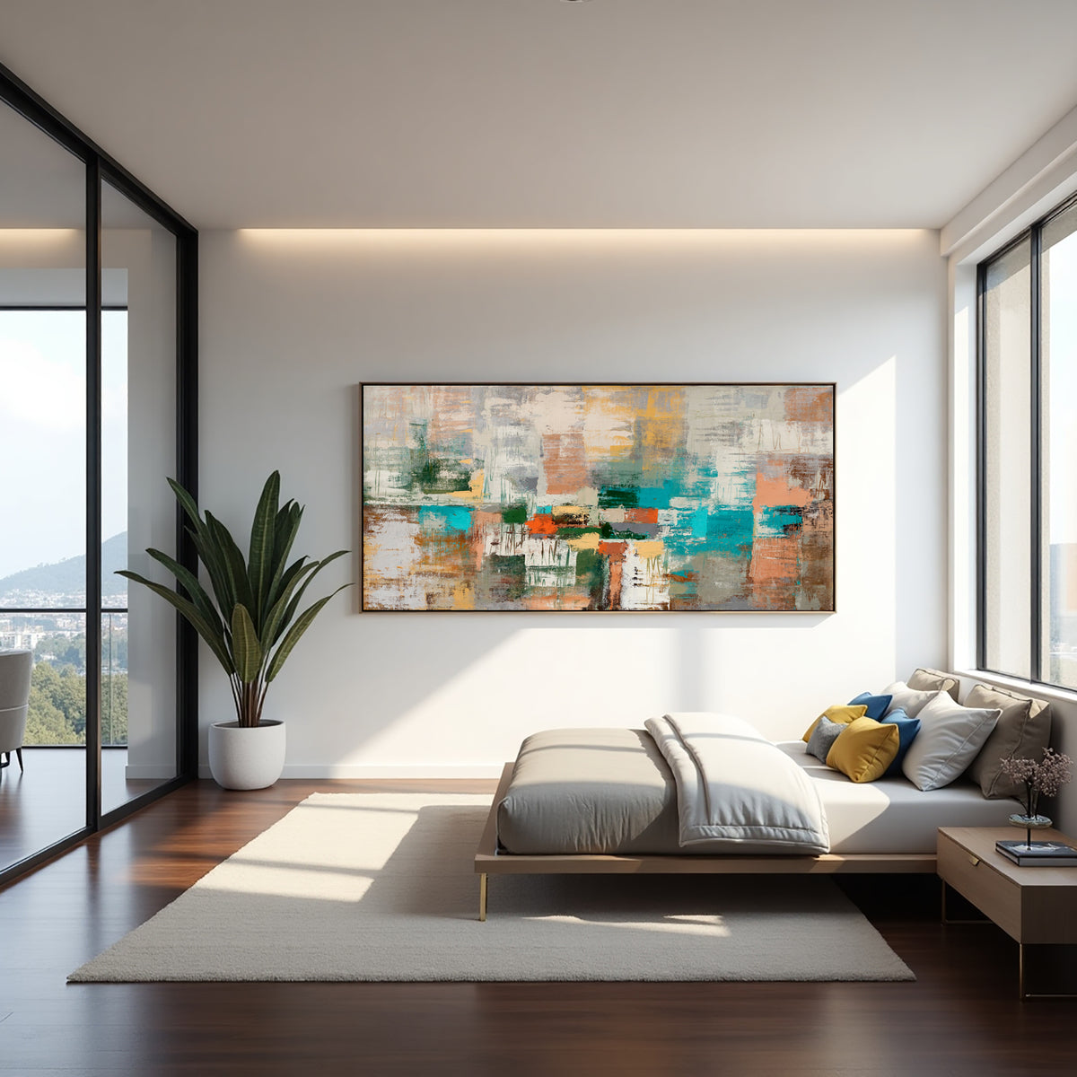 Colorful Abstract Painting – Textured Modern Urban Wall Art