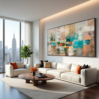 Colorful Abstract Painting – Textured Modern Urban Wall Art