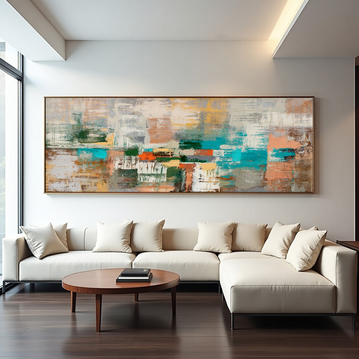 Colorful Abstract Painting – Textured Modern Urban Wall Art