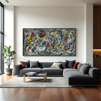 Original Abstract Wall Art Painting modern fine art Home Decor Jackson Pollock Style on Canvas - Luxurious Strings 25
