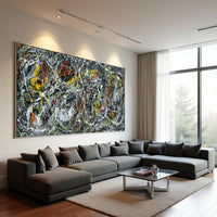 Original Abstract Wall Art Painting modern fine art Home Decor Jackson Pollock Style on Canvas - Luxurious Strings 25