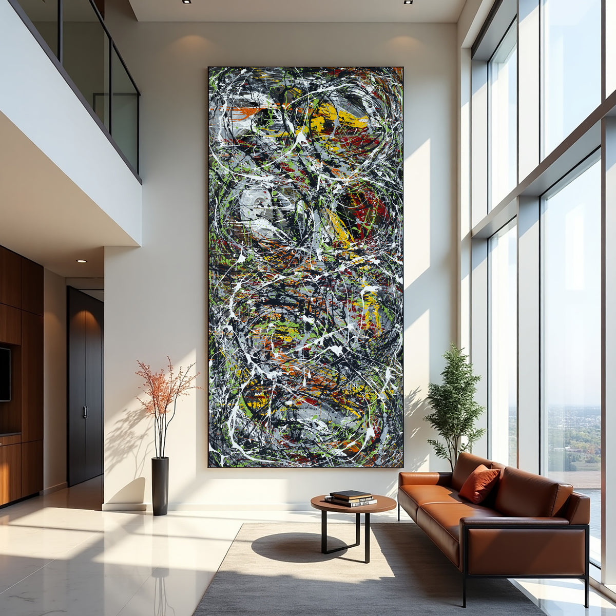 Original Abstract Wall Art Painting modern fine art Home Decor Jackson Pollock Style on Canvas - Luxurious Strings 25