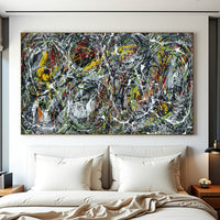 Original Abstract Wall Art Painting modern fine art Home Decor Jackson Pollock Style on Canvas - Luxurious Strings 17
