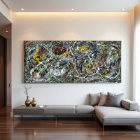 Original Abstract Wall Art Painting modern fine art Home Decor Jackson Pollock Style on Canvas - Luxurious Strings 17
