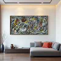 Original Abstract Wall Art Painting modern fine art Home Decor Jackson Pollock Style on Canvas - Luxurious Strings 25