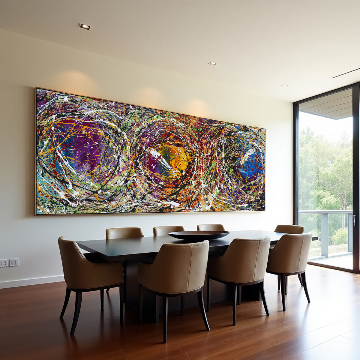 Original Abstract Wall Art Painting modern fine art Home Decor Jackson Pollock Style on Canvas - Luxurious Strings 20