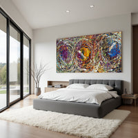 Original Abstract Wall Art Painting modern fine art Home Decor Jackson Pollock Style on Canvas - Luxurious Strings 20