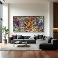 Original Abstract Wall Art Painting modern fine art Home Decor Jackson Pollock Style on Canvas - Luxurious Strings 20