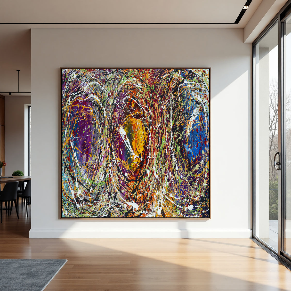 Original Abstract Wall Art Painting modern fine art Home Decor Jackson Pollock Style on Canvas - Luxurious Strings 20