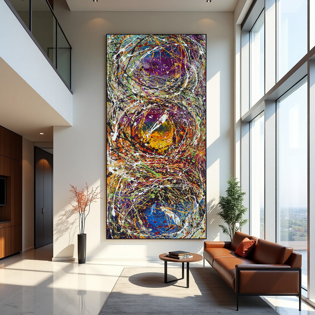 Original Abstract Wall Art Painting modern fine art Home Decor Jackson Pollock Style on Canvas - Luxurious Strings 20