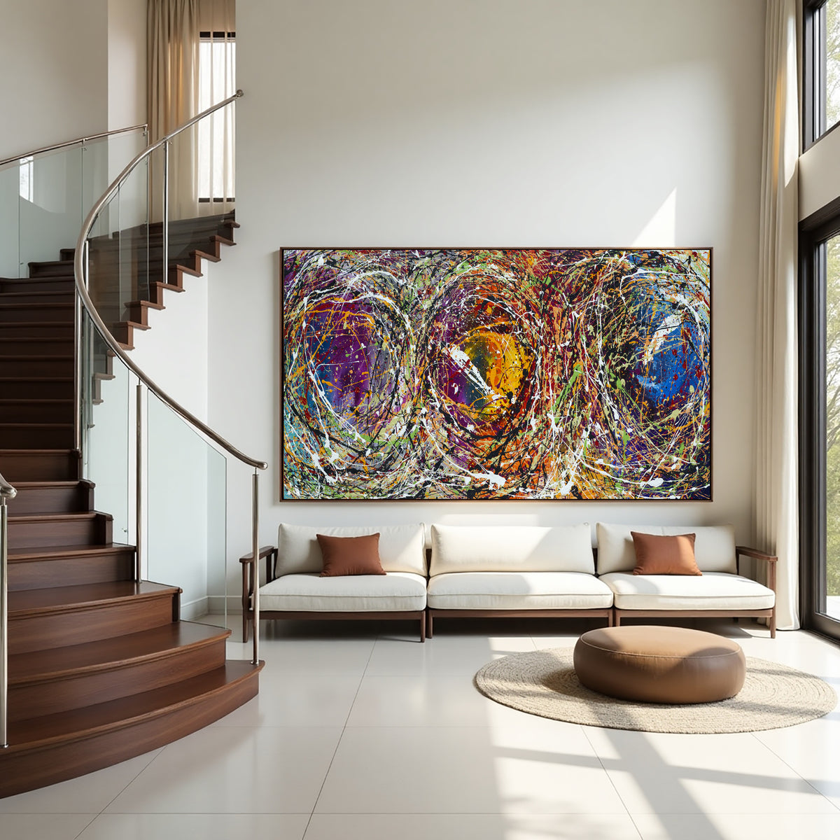 Original Abstract Wall Art Painting modern fine art Home Decor Jackson Pollock Style on Canvas - Luxurious Strings 20