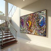Original Abstract Wall Art Painting modern fine art Home Decor Jackson Pollock Style on Canvas - Luxurious Strings 20