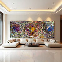 Original Abstract Wall Art Painting modern fine art Home Decor Jackson Pollock Style on Canvas - Luxurious Strings 20
