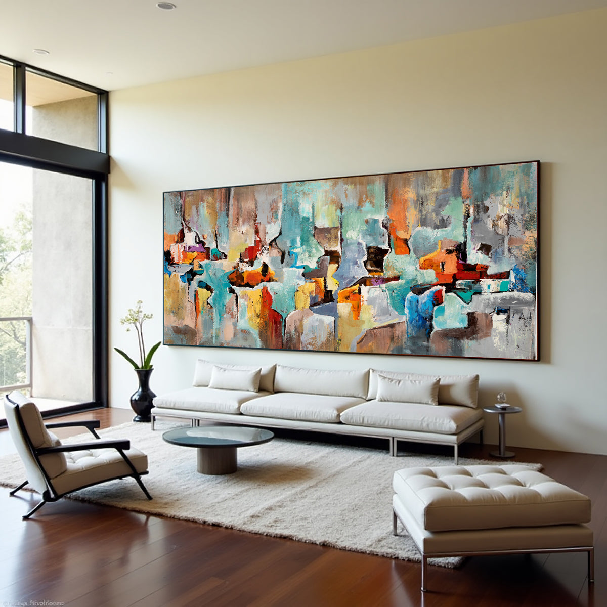 Bold Colorful Abstract Painting on Canvas – Original Hand-Painted Statement Wall Art