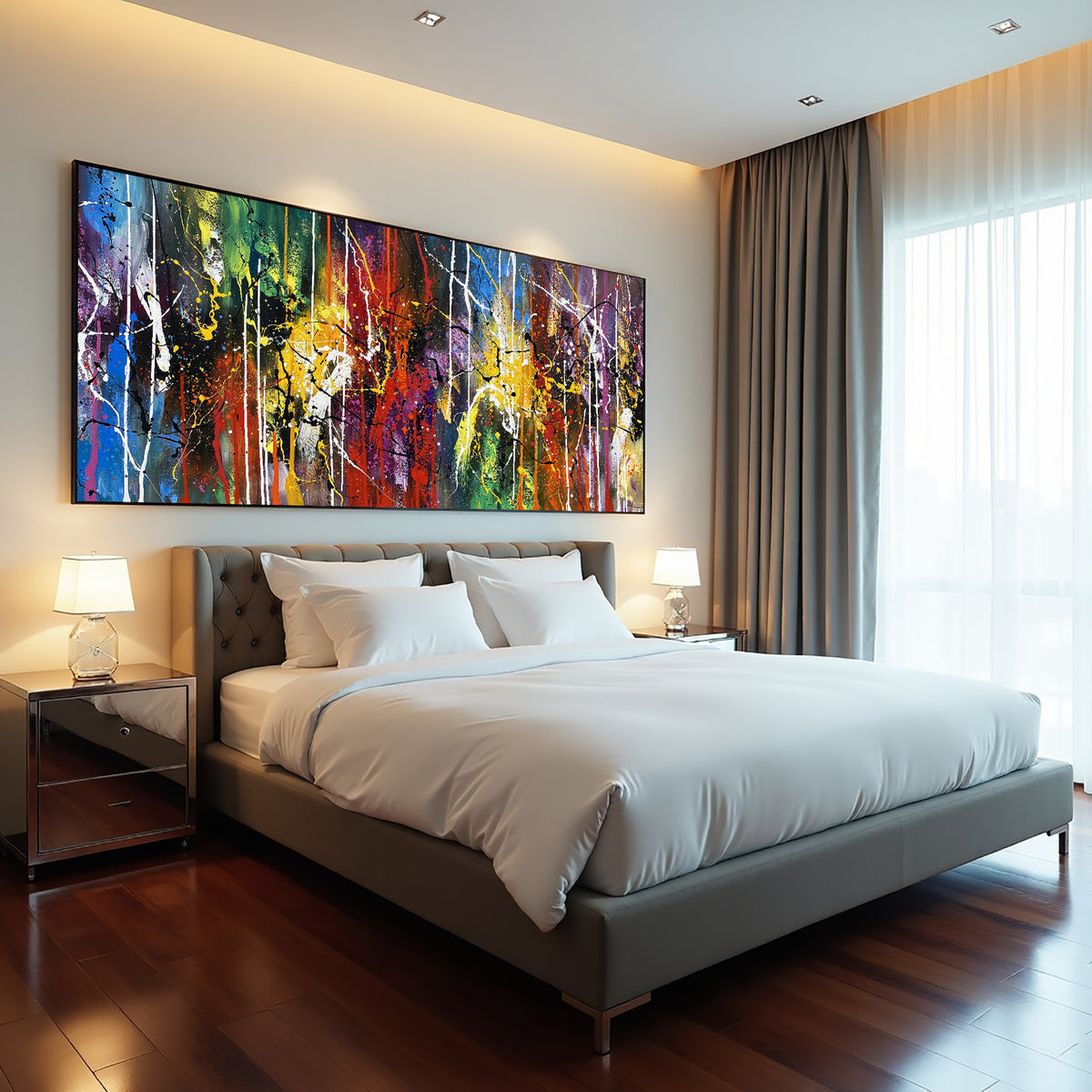 Abstract Painting on Canvas – Original Hand-Painted Modern Wall Art