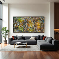 Original Abstract Wall Art Painting modern fine art Home Decor Jackson Pollock Style on Canvas - Luxurious Strings 24