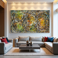 Original Abstract Wall Art Painting modern fine art Home Decor Jackson Pollock Style on Canvas - Luxurious Strings 24