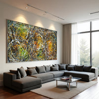Original Abstract Wall Art Painting modern fine art Home Decor Jackson Pollock Style on Canvas - Luxurious Strings 24