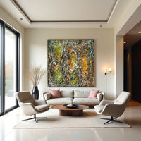 Original Abstract Wall Art Painting modern fine art Home Decor Jackson Pollock Style on Canvas - Luxurious Strings 24