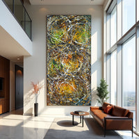 Original Abstract Wall Art Painting modern fine art Home Decor Jackson Pollock Style on Canvas - Luxurious Strings 24