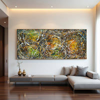 Original Abstract Wall Art Painting modern fine art Home Decor Jackson Pollock Style on Canvas - Luxurious Strings 24