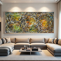 Original Abstract Wall Art Painting modern fine art Home Decor Jackson Pollock Style on Canvas - Luxurious Strings 24