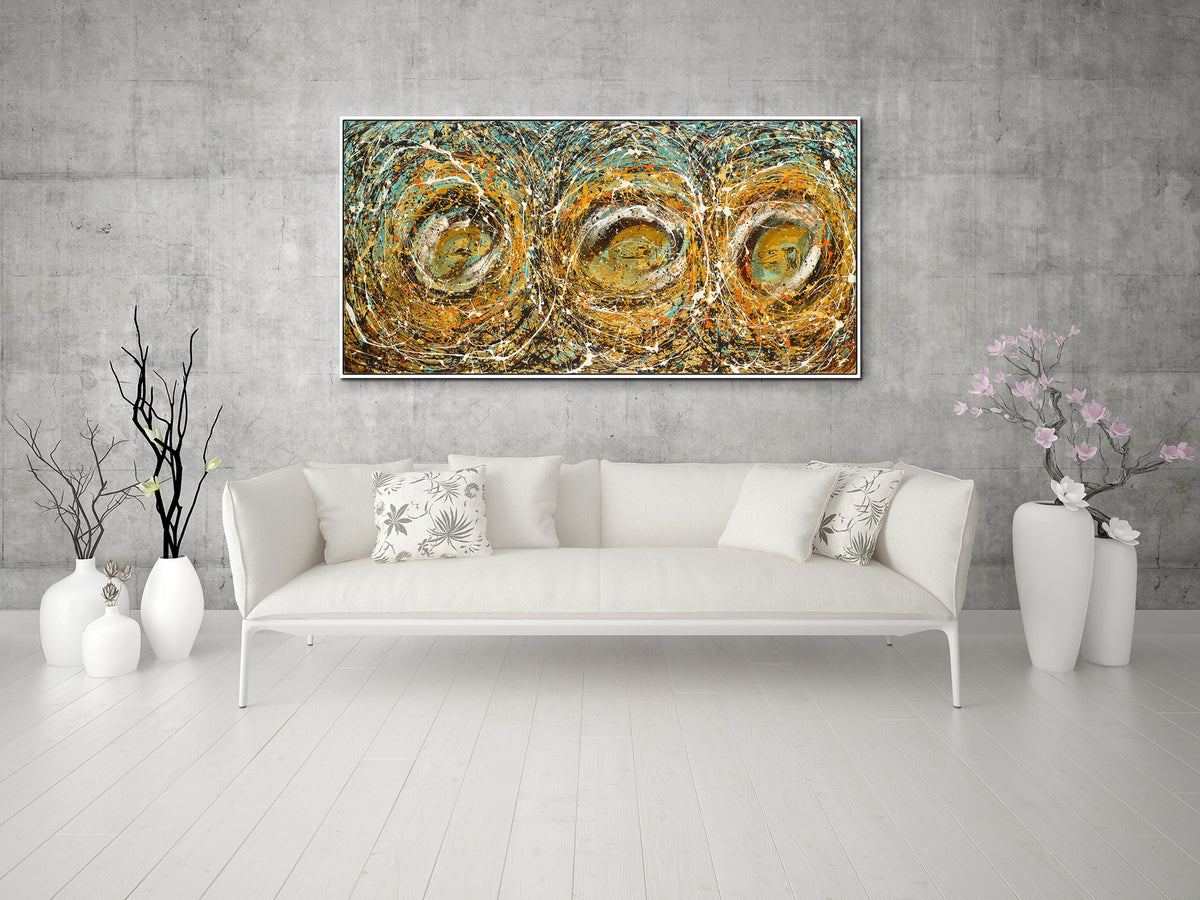 Original Abstract Wall Art Painting modern fine art Home Decor Jackson Pollock Style on Canvas - Luxurious Strings 27