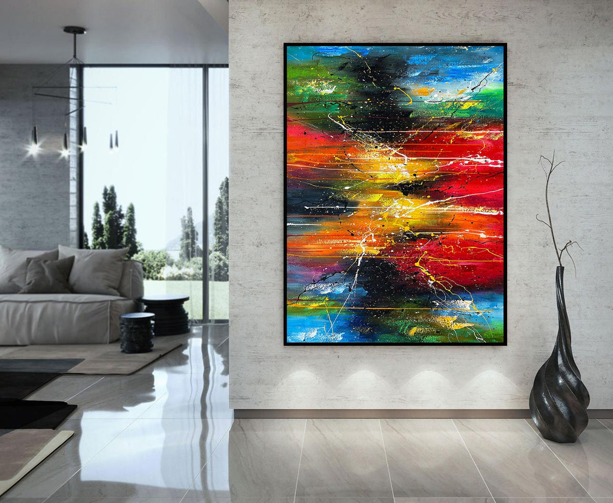 Large Original Abstract Painting modern fine Art Home Decor Jackson Pollock Style on Canvas - Abstract 2