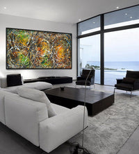 Original Abstract Wall Art Painting modern fine art Home Decor Jackson Pollock Style on Canvas - Luxurious Strings 20
