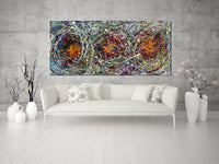 Original Abstract Wall Art Painting modern fine art Home Decor Jackson Pollock Style on Canvas - Luxurious Strings 23