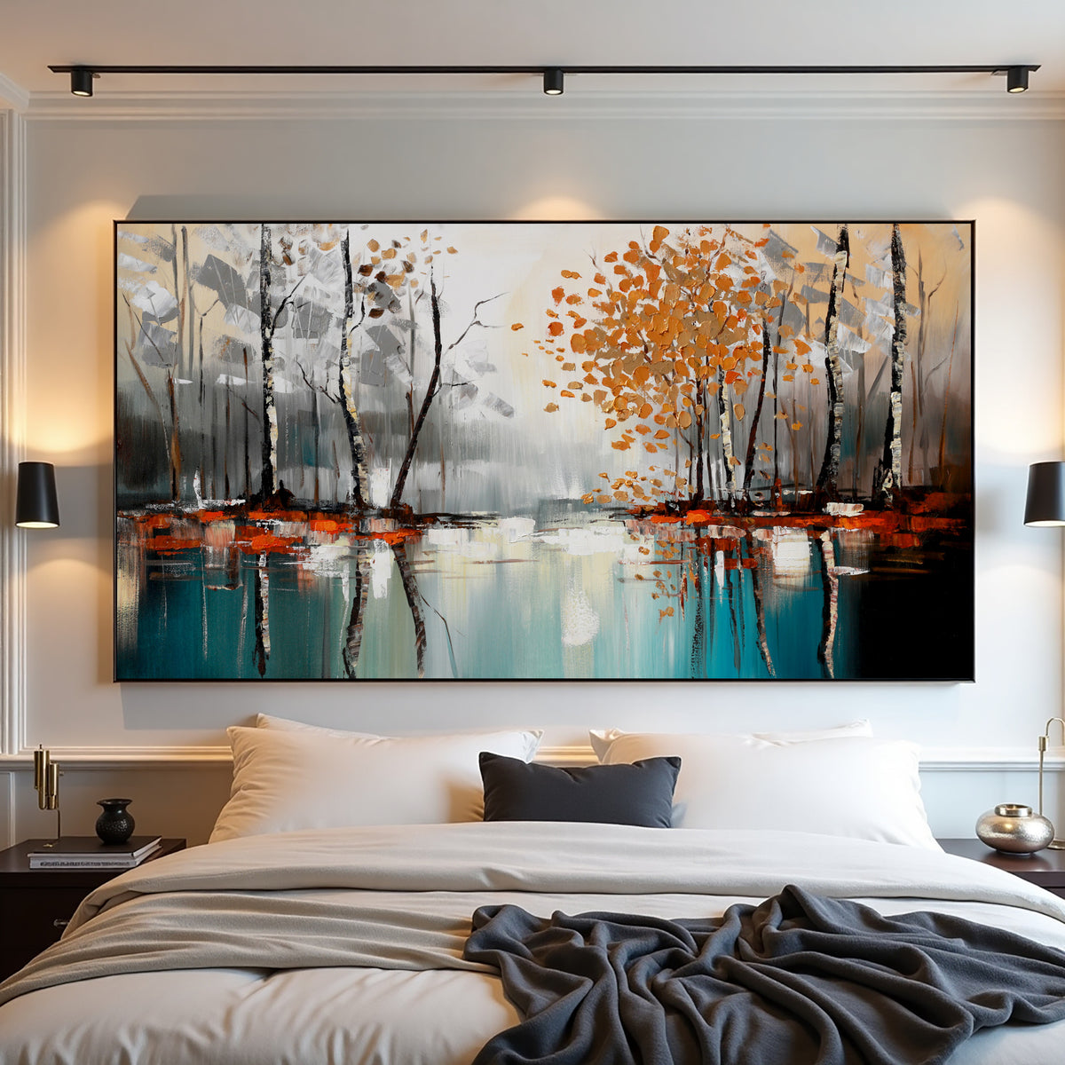 Abstract Forest Landscape Painting on Canvas