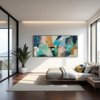 Neutral Textured Abstract Landscape Painting on Canvas – Original Hand-Painted Wall Art