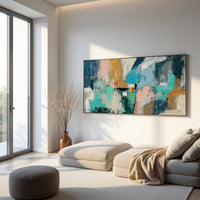 Neutral Textured Abstract Landscape Painting on Canvas – Original Hand-Painted Wall Art