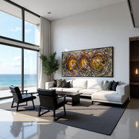 Large Original Abstract Painting modern fine Art Home Decor Jackson Pollock Style on Canvas - Luxurious Strings 16