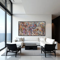Modern abstract drip canvas painting for luxury living room wall decor
