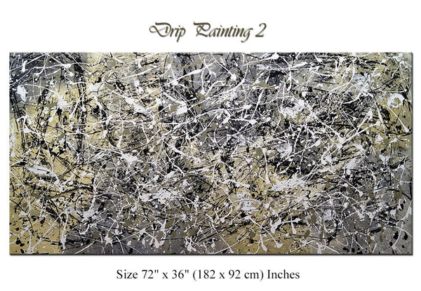 Large Original Abstract Painting modern Wall Art Home Decor Jackson Pollock Style on Canvas - Drip Painting 2