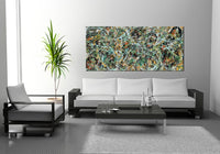 Large Original Abstract Painting modern fine Art Home Decor Jackson Pollock Style on Canvas - Luxurious Strings 12