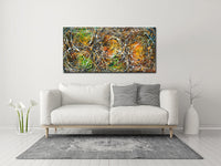 Original Abstract Wall Art Painting modern fine art Home Decor Jackson Pollock Style on Canvas - Luxurious Strings 20