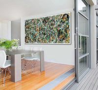 Large Original Abstract Painting modern fine Art Home Decor Jackson Pollock Style on Canvas - Luxurious Strings 12