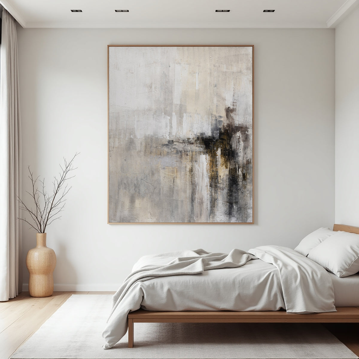 Neutral Textured Abstract Painting on Canvas